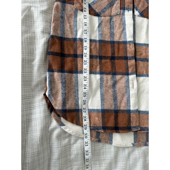 Kori Plaid Shacket- Brown and Blue- Oversized-Size small B131 - Picture 5 of 5